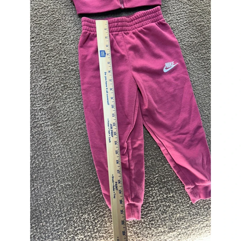 Nike Kids Berry Pink Fleece Tracksuit Full Zip Hoodie and Joggers Set Size 4-5Y